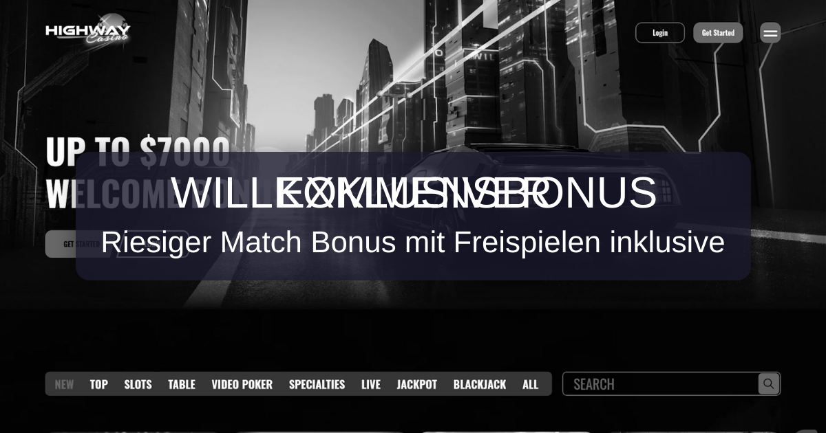 Highway Casino welcome bonus